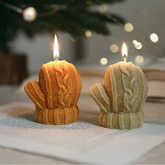 Festival Christmas Candle Ornaments Living Room Decoration Paraffin Glove Shape Dreamy Scented Candles Useful Universal Gift