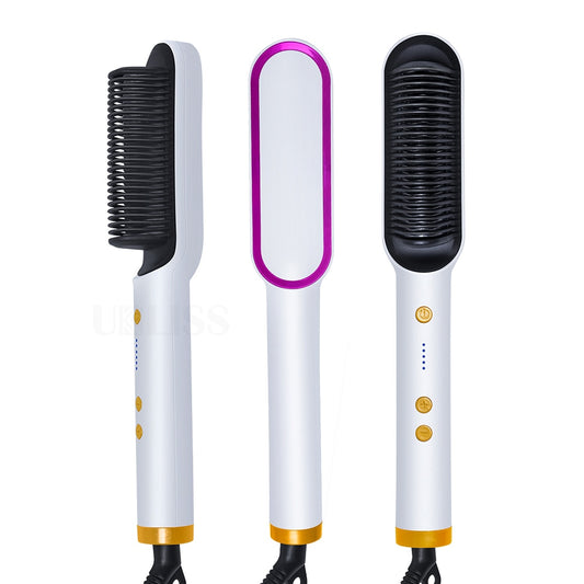 Professional Hair Straightener Brush Electric Hot Comb Curler Hair Iron Straightening Comb Men Beard Straightener Beard Brush