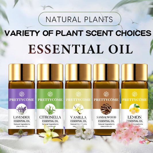 10ml Pure Plant Essential Oil For Humidifier Diffuser Mint Lavender Tea Tree Rose Vanilla Refresh Release Stress Pure Nature Oil
