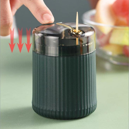 Simple Toothpick Box Toothpick Dispenser Creative Push Automatic Eject Toothpick Jar Holder Household Convenient Gift Gadget